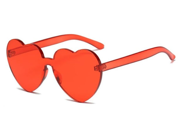 Retro Heart Rimless Sunglasses