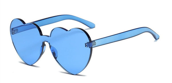 Retro Heart Rimless Sunglasses