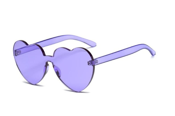 Retro Heart Rimless Sunglasses