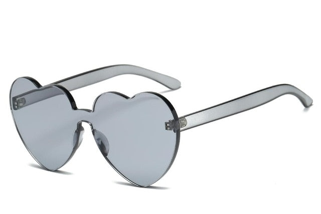 Retro Heart Rimless Sunglasses