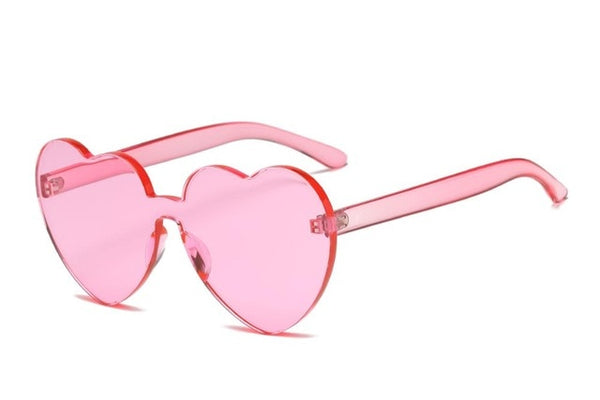 Retro Heart Rimless Sunglasses