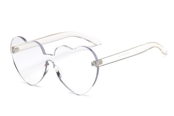 Retro Heart Rimless Sunglasses