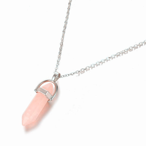 Hexagonal Column Quartz Necklace