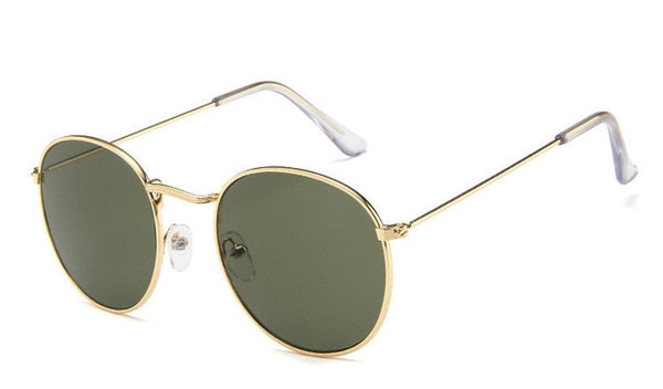 Ovalized Metal Framed Sunglasses