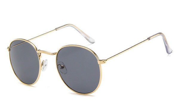 Ovalized Metal Framed Sunglasses