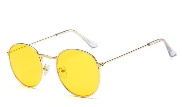 Ovalized Metal Framed Sunglasses