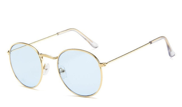 Ovalized Metal Framed Sunglasses